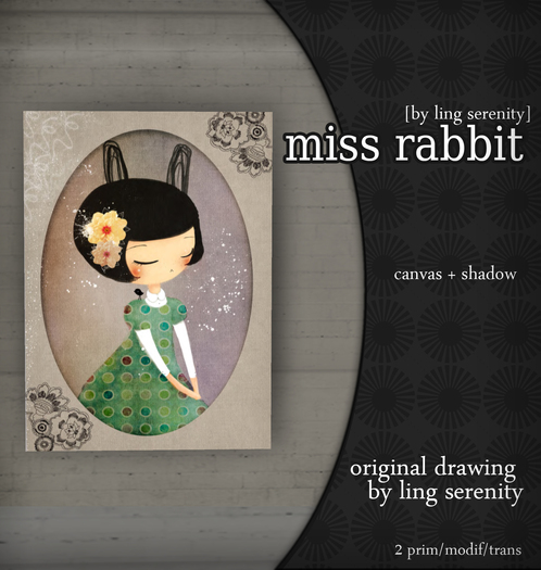 Miss Rabbit canvas/painting by Ling serenity