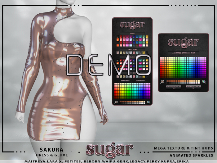 [sugar] Sakura Dress ^ Glove [FAT PACK, MEGA TEXTURE & COLOR HUD] Demo Unpack