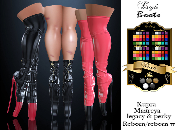 InStyle .::Scarlet ::.. Boots .FATPACK HUD color