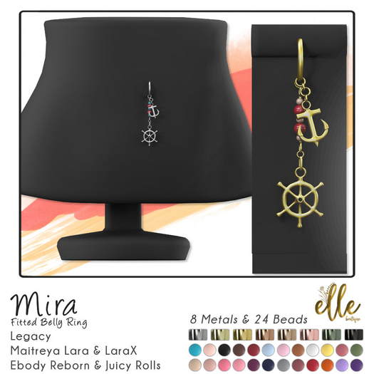 Elle Boutique - Mira Naval Piercing ebody Reborn, Juicy Rolls, Maitreya Lara & LaraX, Legacy