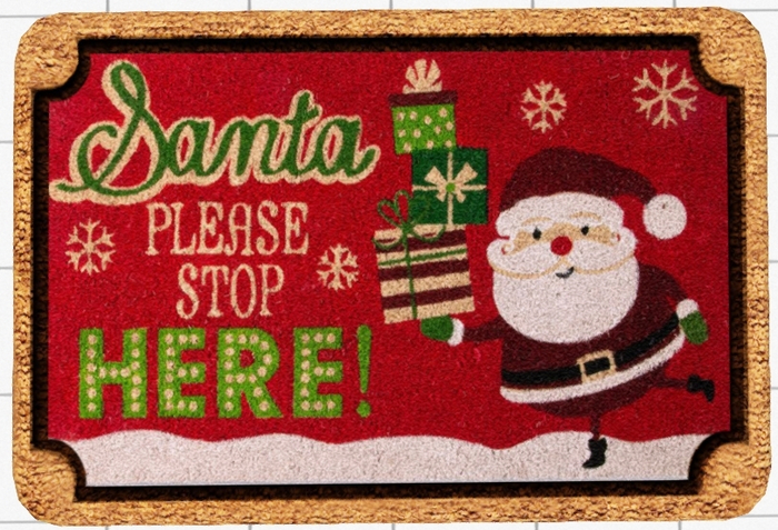 ~Confetti Time~ Welcome Mat Santa Please Stop Here