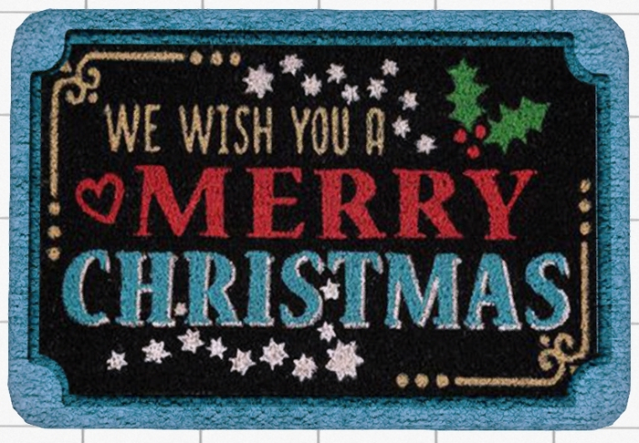 ~Confetti Time~ Welcome Mat We Wish You A Merry Christmas