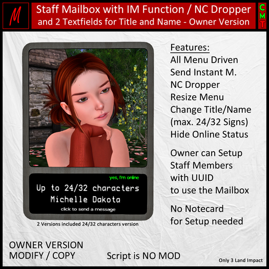 Staff Mailbox Deluxe (Owner-Copy)