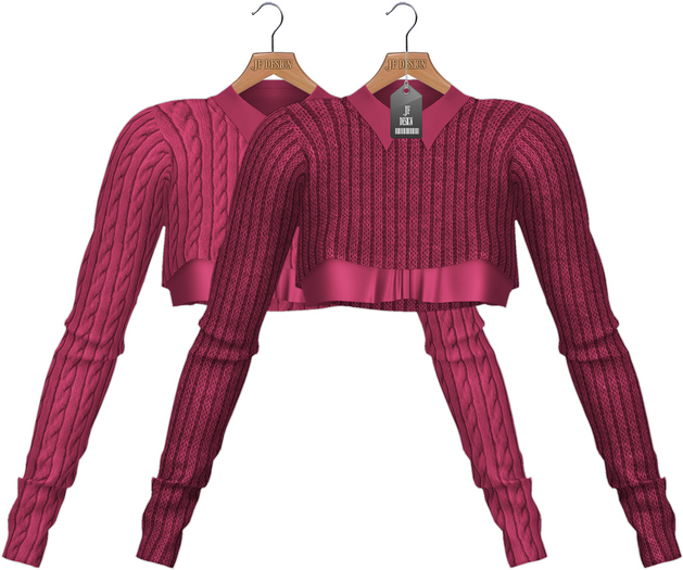 JF Design - Sharon Sweater-Shirt Combo - Fuchsia