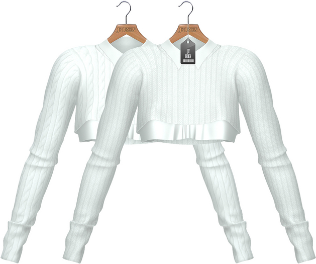 JF Design - Sharon Sweater-Shirt Combo - White