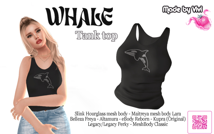 Tank top Rhinestone Whale-Vivi