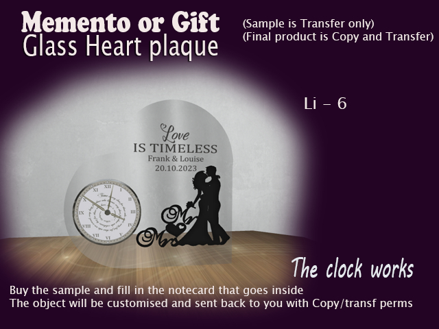 Memento / Favor / Gift -  Glass Heart Plate