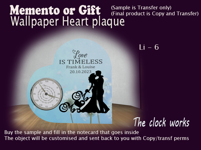 Memento / Favor / Gift - Wallpaper Heart Plaque