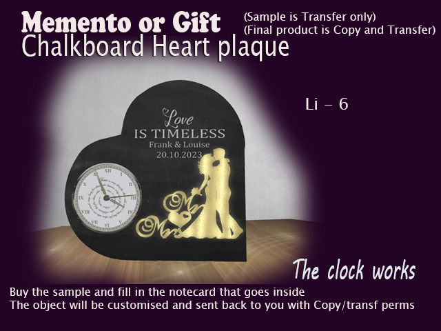 Memento / Favor / Gift - Chalkboard Heart Plate