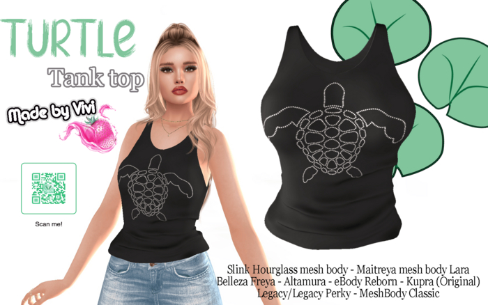 Tank top Rhinestone Turtle -Vivi