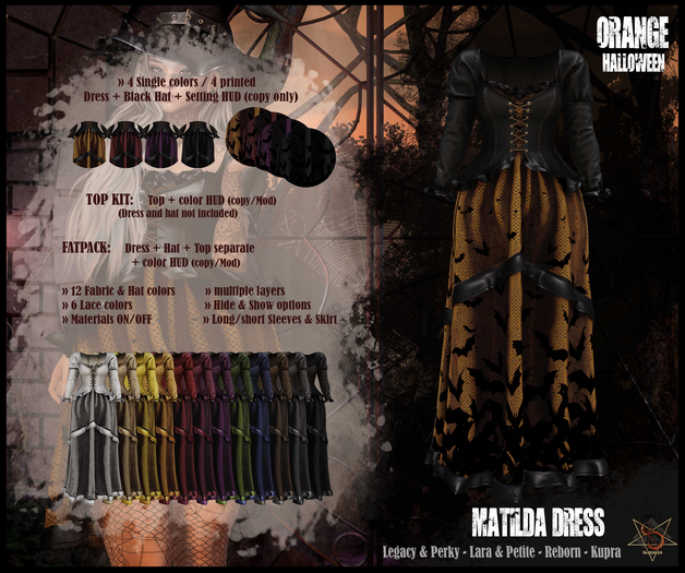 //RKS// Dress Matilda - Orange Halloween