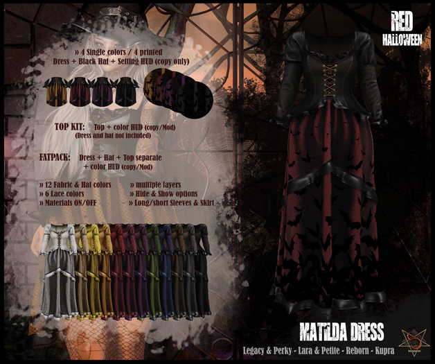 //RKS// Dress Matilda - Red Halloween
