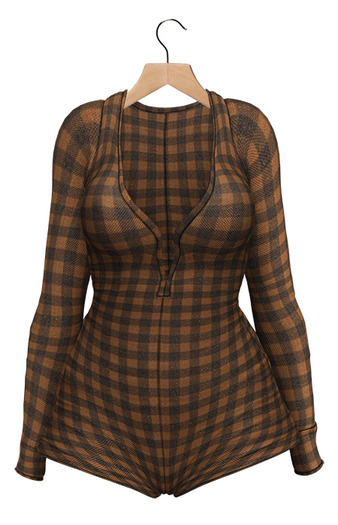 BUENO -Janie Onesie -Tartan Coffee