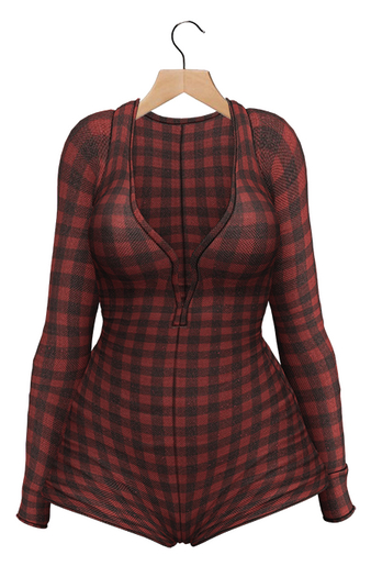 BUENO -Janie Onesie -Tartan Red