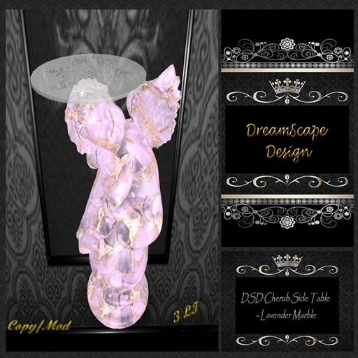 DSD Cherub Table- Lavender Marble Boxed