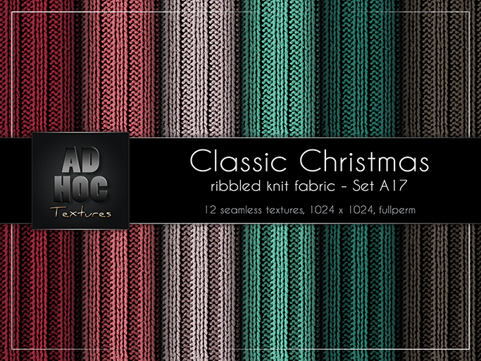 AD HOC - CLASSIC CHRISTMAS - Set A17 - Ribbled Knit Fabric (solids & stripes)