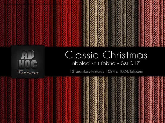 AD HOC - CLASSIC CHRISTMAS - Set D17 - Ribbled Knit Fabric (solids & stripes)
