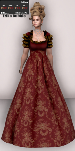 !!! Revna !!! 460 Renaissance dress Erika  Bubbles Red