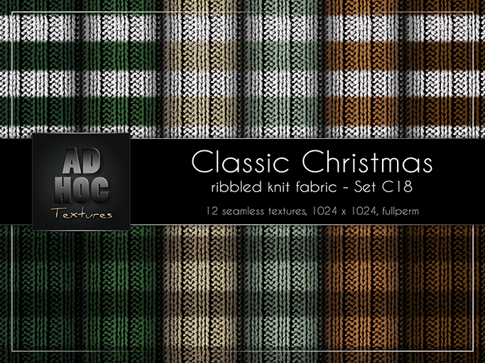 AD HOC - CLASSIC CHRISTMAS - Set C18 - Ribbled Knit Fabric (stripes)