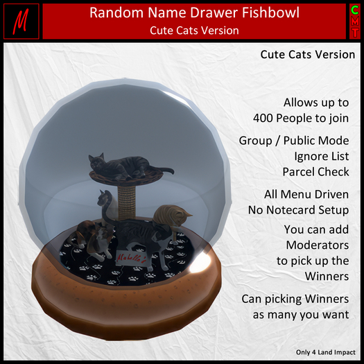 Fishbowl Raffe Name Drawer Cute Cats Edition