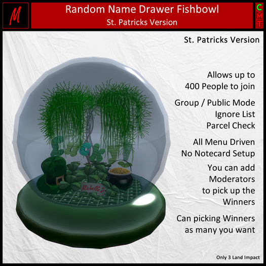 Fishbowl Raffe Name Drawer St. Patricks Edition