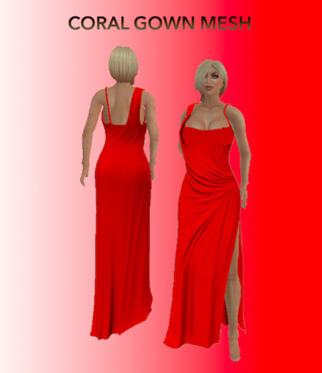Red Coral Gown-Mesh by Claireana