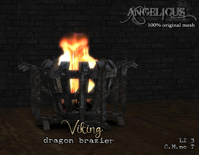 :ANGELICUS: Viking dragon brazier 