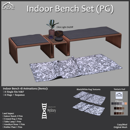{Cazaz} Indoor Bench Set (PG)