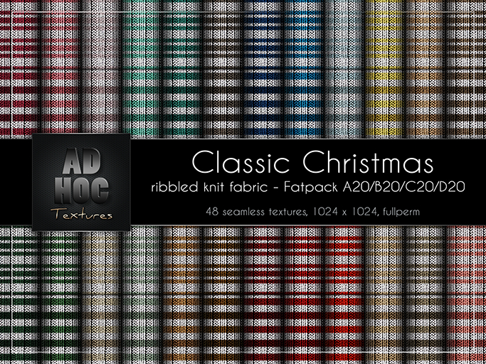 AD HOC - CLASSIC CHRISTMAS - Fatpack A20-B20-C20-D20 - Ribbled Knit Fabric (stripes)