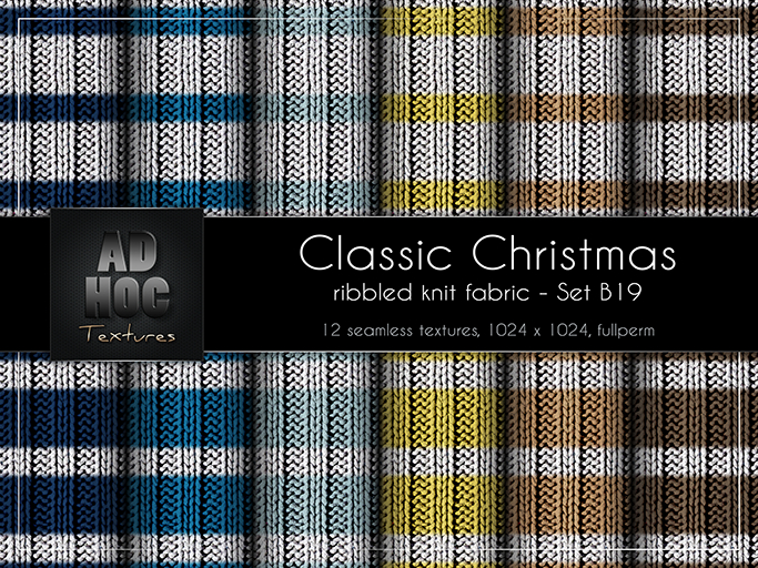 AD HOC - CLASSIC CHRISTMAS - Set B19 - Ribbled Knit Fabric (stripes)