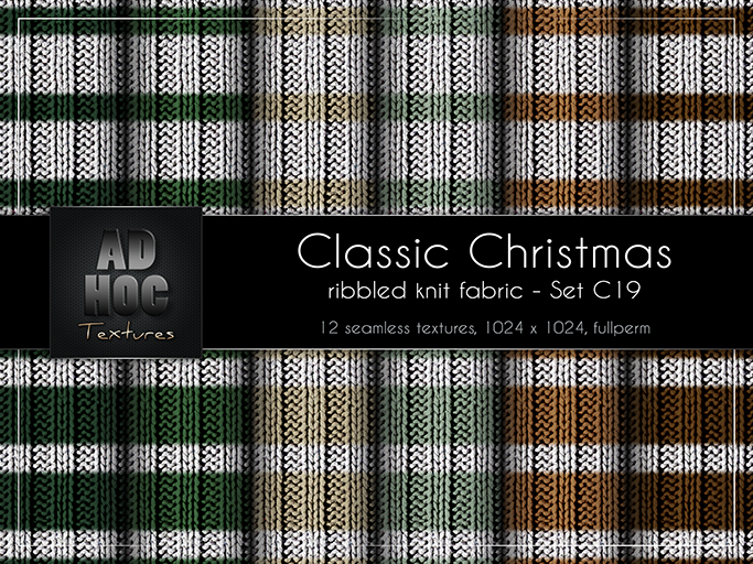 AD HOC - CLASSIC CHRISTMAS - Set C19 - Ribbled Knit Fabric (stripes)
