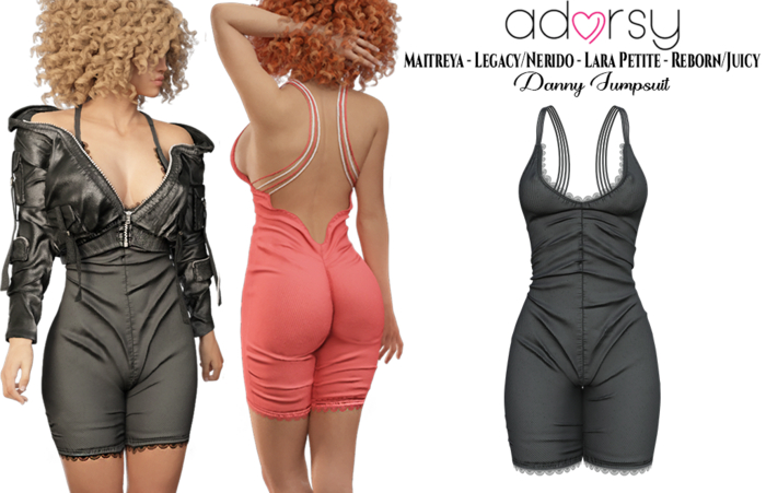 adorsy - Danny Jumpsuit Black - Maitreya/Legacy-Nerido/Lara Petite/Reborn-Juicy