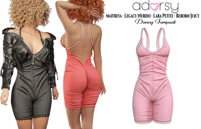 adorsy - Danny Jumpsuit Pink - Maitreya/Legacy-Nerido/Lara Petite/Reborn-Juicy