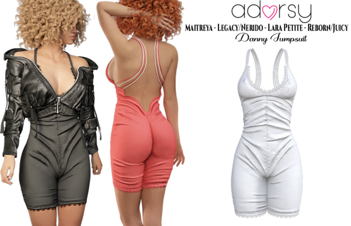 adorsy - Danny Jumpsuit White - Maitreya/Legacy-Nerido/Lara Petite/Reborn-Juicy