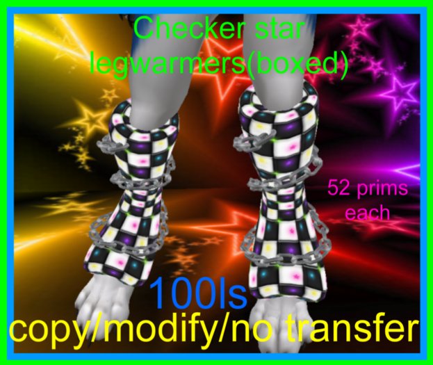 Checker star legwarmers(boxed)