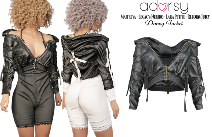 adorsy - Danny Jacket Black - Maitreya/Legacy-Nerido/Lara Petite/Reborn-Juicy