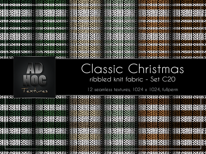 AD HOC - CLASSIC CHRISTMAS - Set C20 - Ribbled Knit Fabric (stripes)