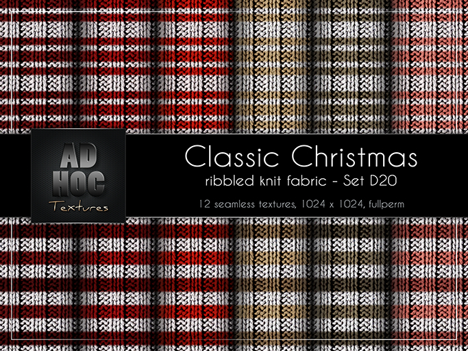 AD HOC - CLASSIC CHRISTMAS - Set D20 - Ribbled Knit Fabric (stripes)