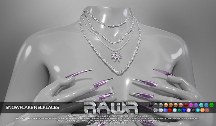 RAWR! Snowflake Necklaces (add me)