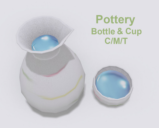 Pottery Bottle & Cup