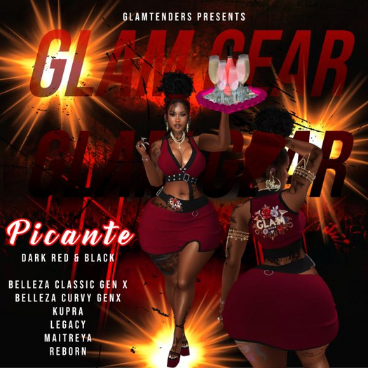 [GlamGear X BossLevel] ~ PICANTE DARK RED/BLACK