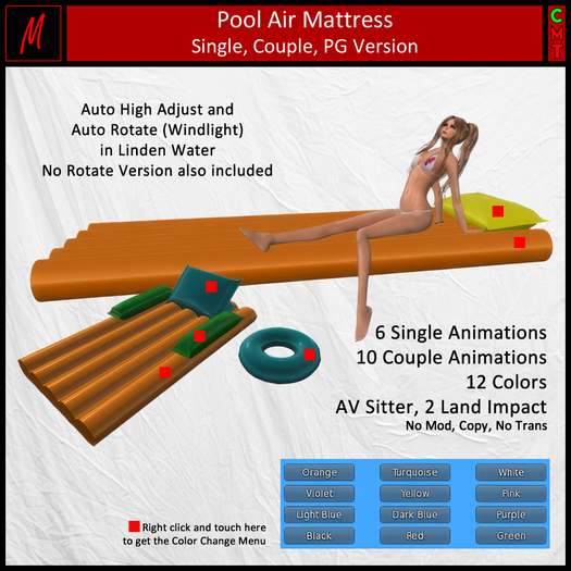 Air Mattress (PG) - (6 Single, 10 Couple Anim)