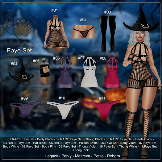 02.RARE.Faye Set - Thong Black - Gloss