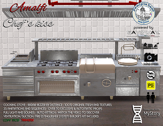 AMALFI - CHEF'S KISS - COOKING STOVE My Story