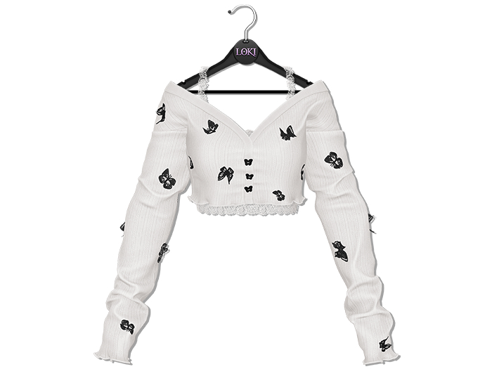 Loki - Cynthia Flutter Cardigan - White