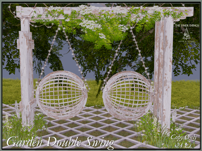 Garden Double Swing -white (wear to unpack)