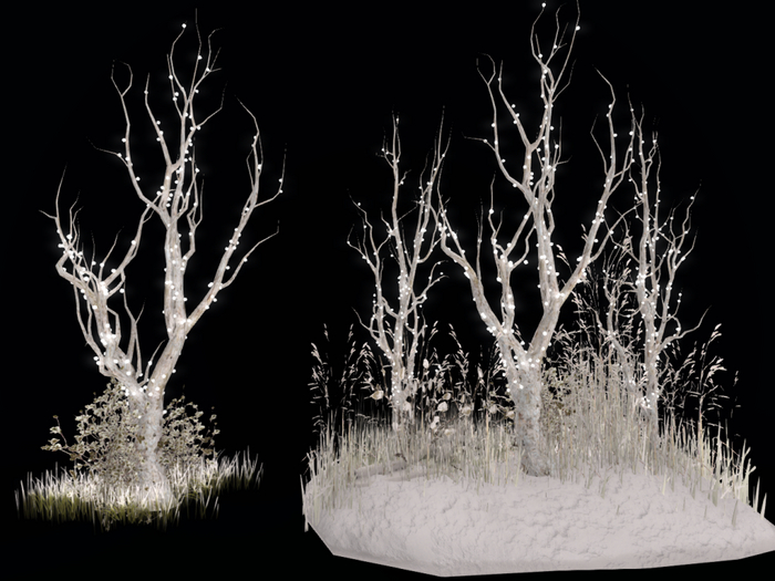MC Winter Frost Bare Trees Patch Set