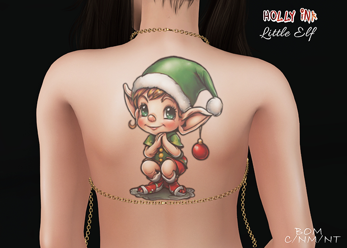 Holly Ink - Little Elf - BOM back tattoo