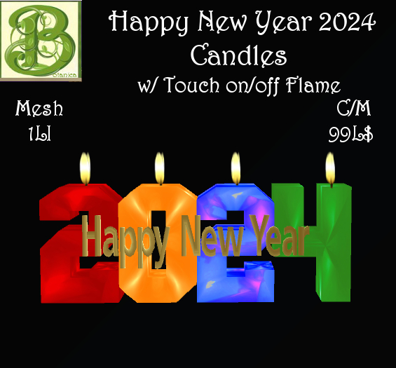 Happy New Year 2024 Candles with Touch on/off Flames, 1LI 