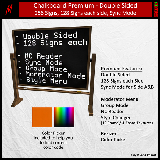 Chalkboard Premium Double Sided - 128 Signs each Side